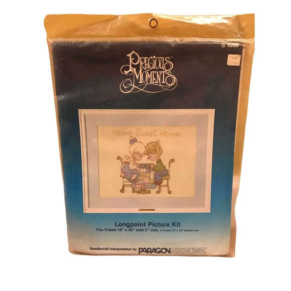 Paragon Needlecraft Other - 1984 Precious Moments Longpoint Picture Kit Home Sweet Home NeedleCraft 12"x16"